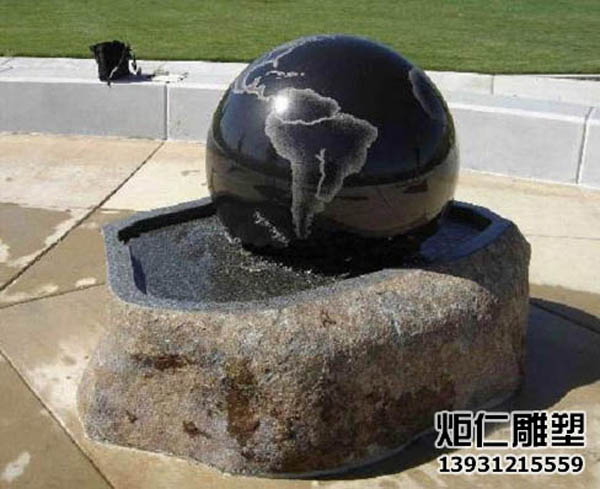 中国黑石雕风水球