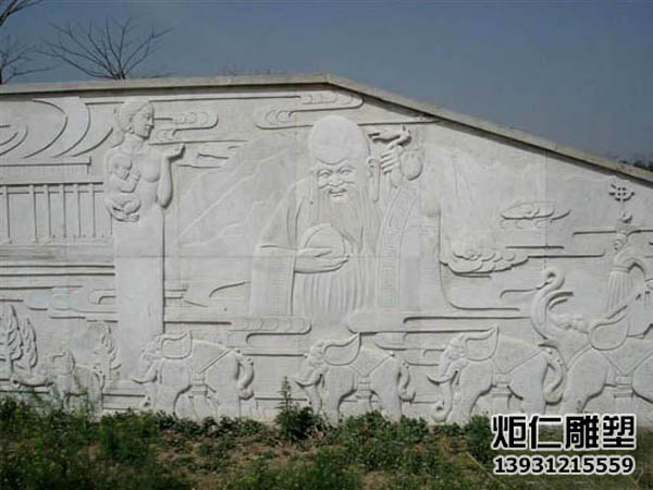 汉白玉石雕景观墙