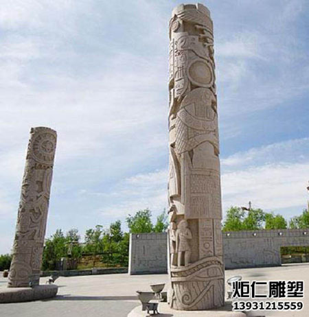 石雕花岗岩文化柱